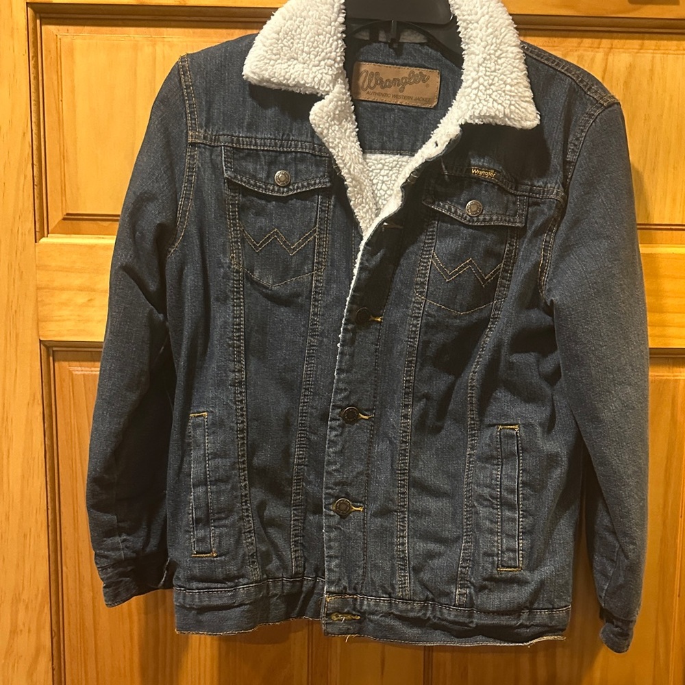 Wrangler Kid’s Dark Blue Sherpa-Lined Jacket